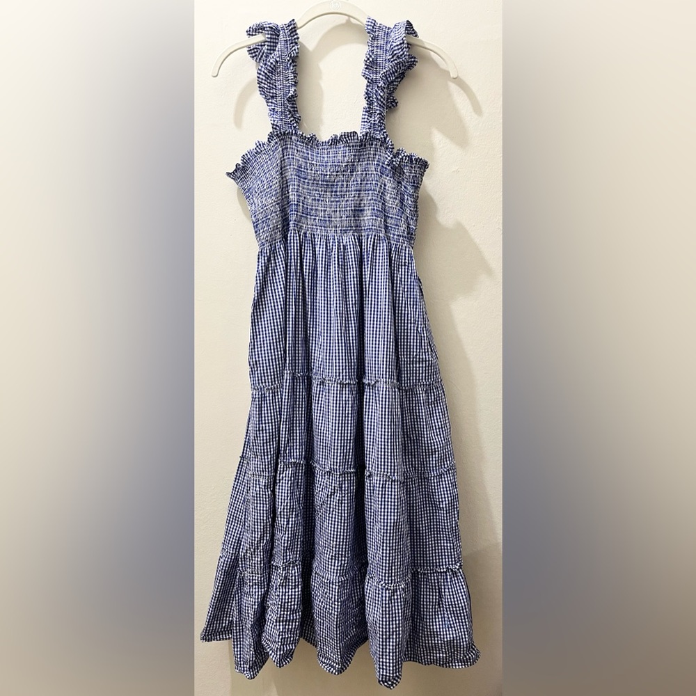 Hill House Ellie Nap Dress in Blue Gingham, Size L - Picture 4 of 13